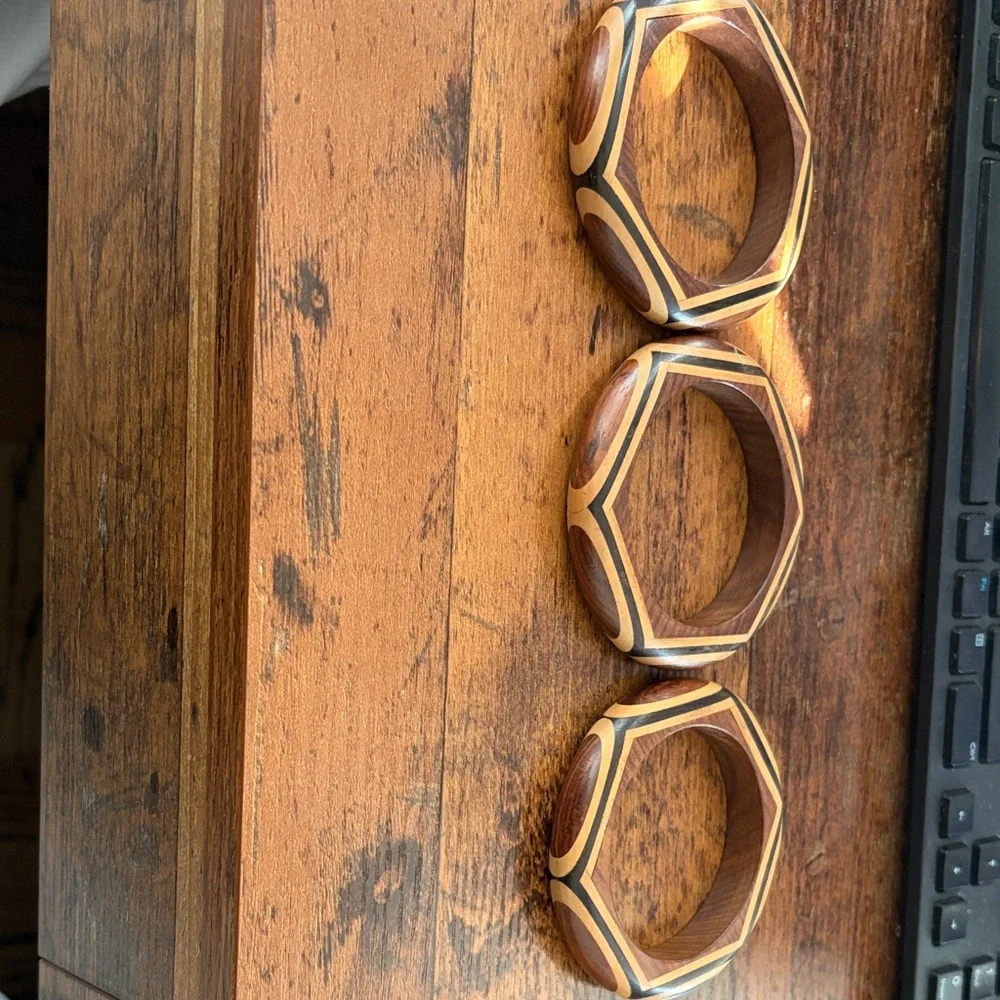 Set of 3 Wood Bangles
